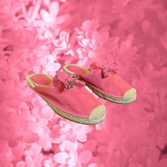 NWOT Coach 'Cassidy' Leather Slip-On Espadrille Mules in "Pink Ruby" Size 5 - Picture 2 of 15
